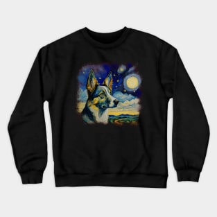 Australian Blue Cattle Dog by VanGogh Crewneck Sweatshirt